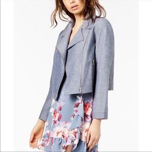 Jill Stuart Chambray Moto Jacket